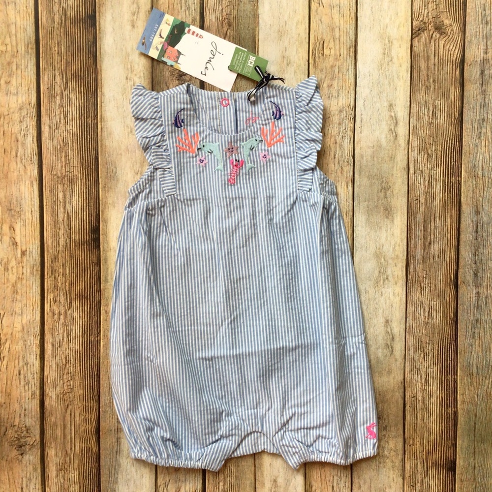 NWT Joules Lily Woven Sealife Romper